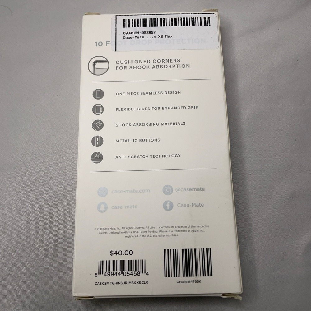 Case-Mate Tough Clear Case for iPhone XS Max Shock Absorbing Anti-Scratch New - Picture 3 of 5